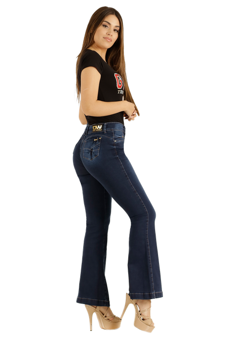 Jeans One World Jennifer Flare Blue Mujer-1