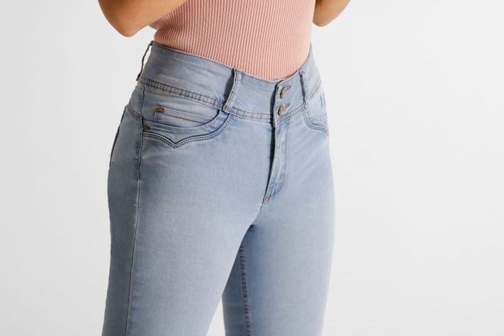 Jeans One World, Tiro Medio, Slim, Celeste, Jennifer Summer-2