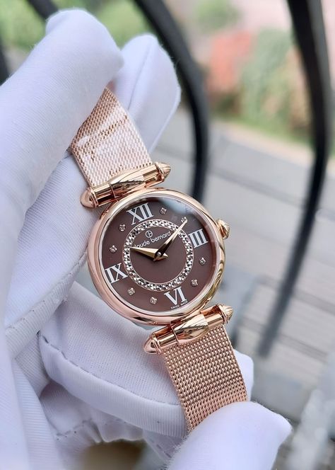  Reloj Claude Bernard Brown Dial Roman Numeral Mujer -1