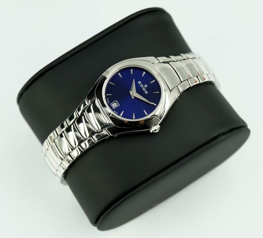 Reloj Edox Classic Acero Pulido Esfera Azul Mujer-2