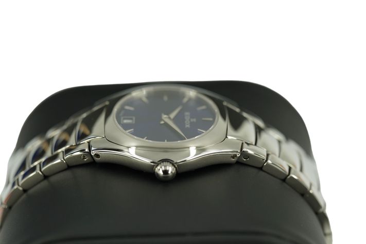 Reloj Edox Classic Acero Pulido Esfera Azul Mujer-4