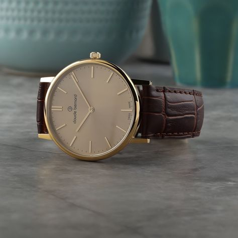 Reloj Claude Bernard Slim Line 39mm Hombre Dorado-1