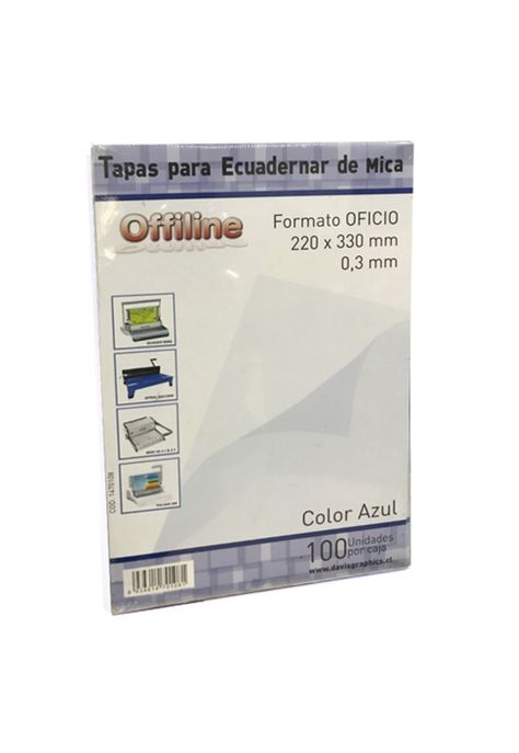 Tapa para encuadernar Mica Azul Oficio 100 Unidades-0