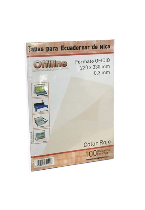 Tapa para encuadernar Mica Rojo Oficio 100 Unidades-0