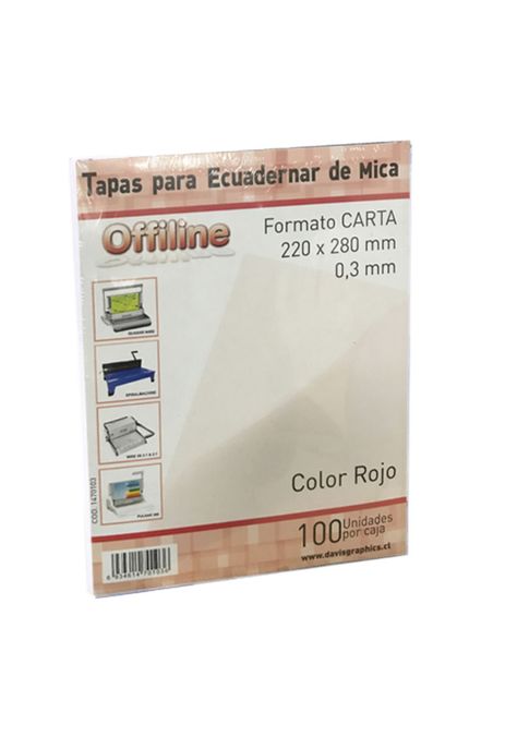 Tapa para encuadernar Mica Rojo Carta 100 Unidades-0