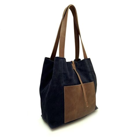 Cartera de cuero modelo Jane Azul Marino-1