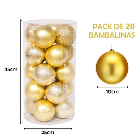 PACK 20 ESFERAS NAVIDEÑA BAMBALINAS ADORNOS ARBOLITO NAVIDAD 10CM-2