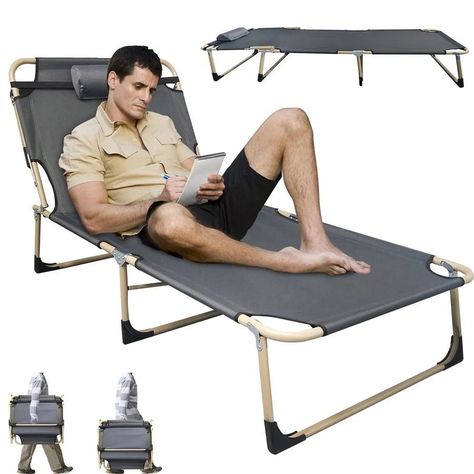 Silla Cama Plegable Portable Para Playa Camping Y Piscina -1