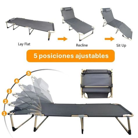 Silla Cama Plegable Portable Para Playa Camping Y Piscina -3