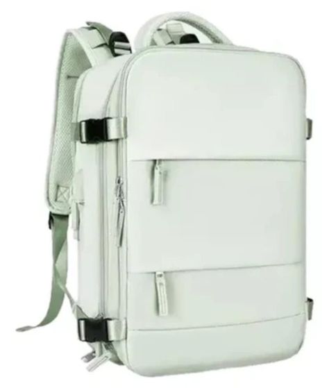 Mochila De Viaje Cabina Avión Impermeable Viral Zapatos Usb Color Verde-0