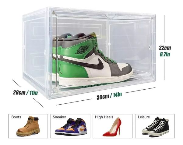 Caja Organizador de Zapatos Zapatera Apilable Cubo Para Calzado Apertura Lateral-5