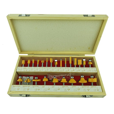 Fresas Madera 1/4 6.35mm Tupi Fresadora 24 Pcs Tmk-0
