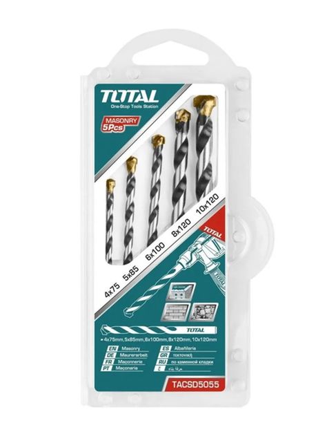 Kit Set Juego Brocas Para Concreto 5 Piezas Total Tacsd5055-0