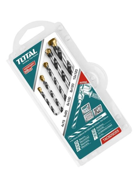 Kit Set Juego Brocas Para Concreto 5 Piezas Total Tacsd5055-1