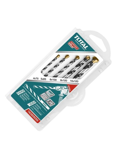 Kit Set Juego Brocas Para Concreto 5 Piezas Total Tacsd5055-2