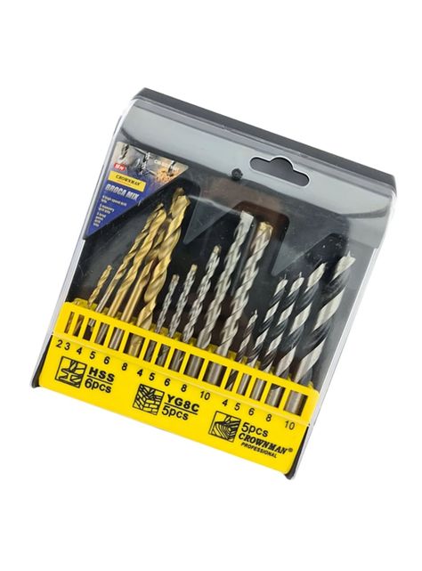 Brocas P/ Madera Cemento Metal 16 Piezas Cmbr51601-2