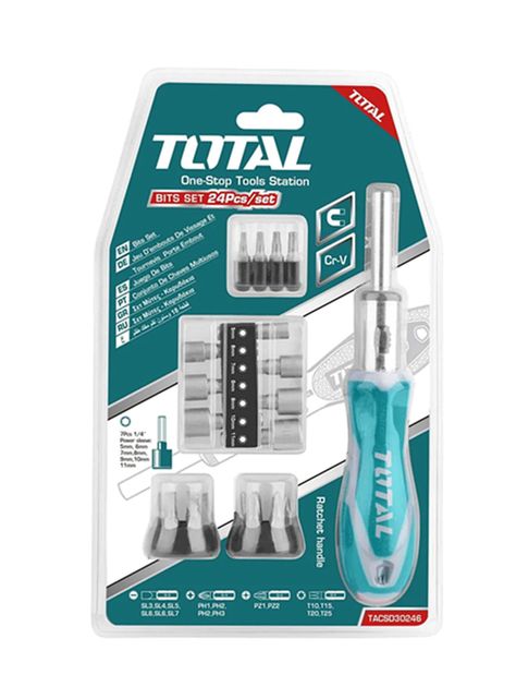 Set Destornillador 24 Piezas Total Tacsd30246-0