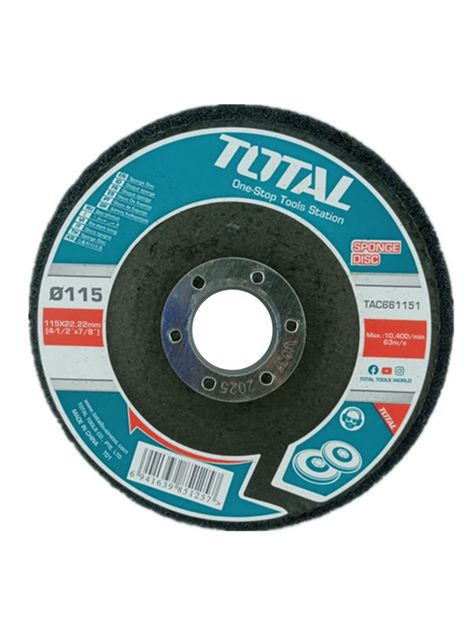 Disco De Esponja 115mm Pulir Inox Madera Acero Mármol 5 Unds-0