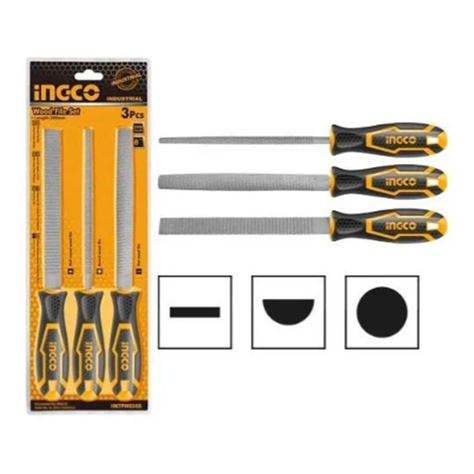 Limas Escofinas Madera 8 Pulgadas 3 Piezas Ingco-1