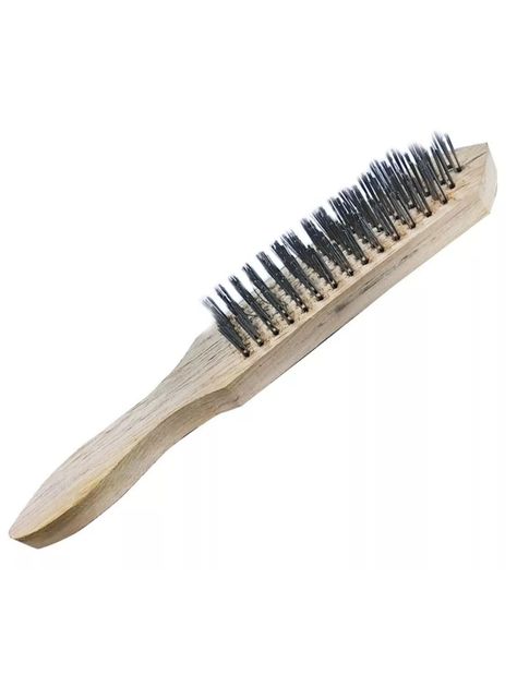 Cepillo Escobilla Alambre Acero Mango Madera Toolmak-0