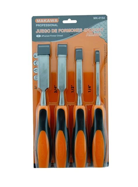 Set De Formones Cinceles P/ Madera 4 Piezas Mk0154-0