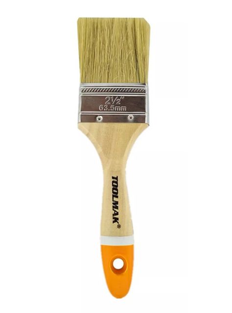 Brocha P/ Pintar 2.5 Pulg 63mm Mango Madera Toolmak Tmk19291-0