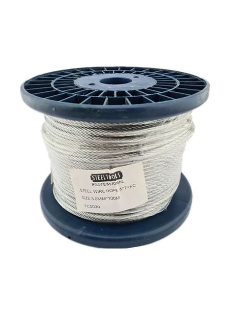 Piola Cable Acero 3.0 Mm Rollo 100 Mts Galvanizado-0