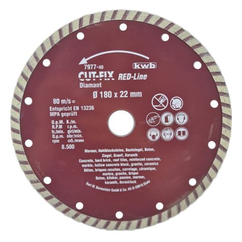 Disco Corte Diamantado Turbo 7 180mm Kwb 7977-40-0