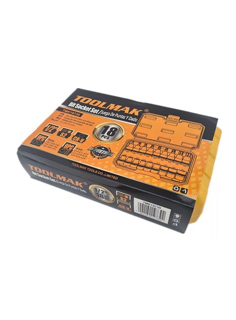 Kit Juego Dados Torx Estrella 1/2 Macho Hembra 18 Piezas Toolmak-2