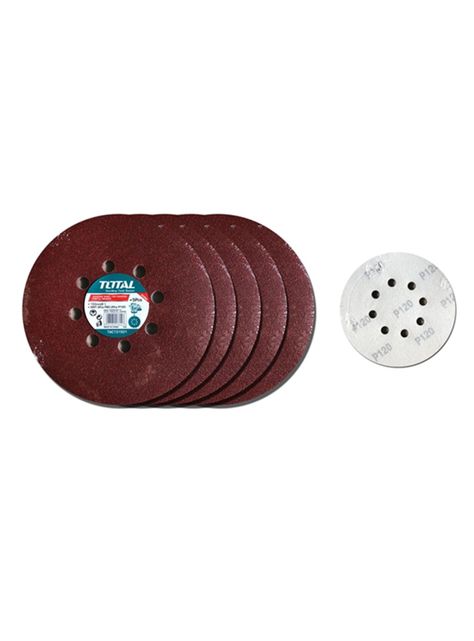 5 Disco Lija Para Pulir 125mm Velcro Grano Variado Total-2