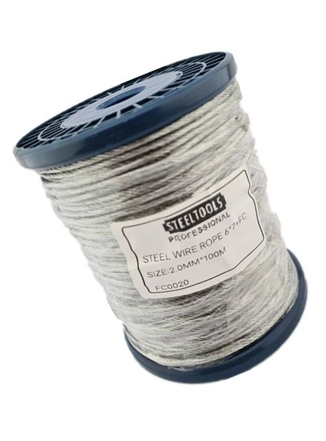 Piola Cable Acero 2.0 Mm Rollo 100 Mts Galvanizado-1