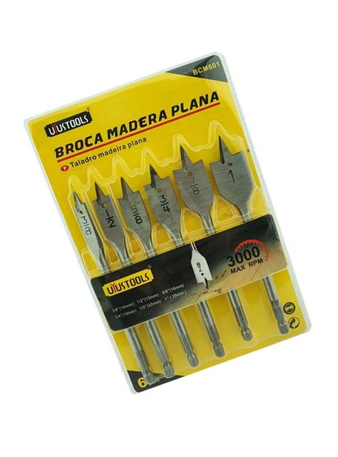 Juego Set De Mecha De Madera Para Taladro 6 Pieza Uyustools Bcm601-1