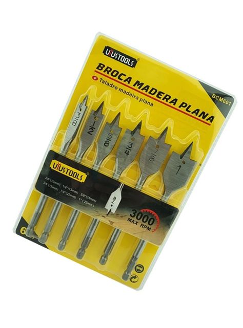 Juego Set De Mecha De Madera Para Taladro 6 Pieza Uyustools Bcm601-2