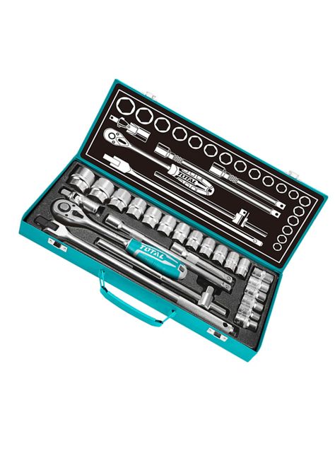 Set Juego Dados Cuadrante 1/2 Pulgada 24 Pcs Total Tht121242-1