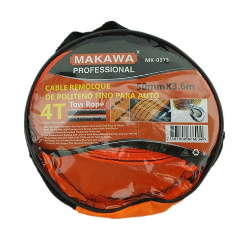 Cable Remolque Auto 4 Toneladas 50mm X 3.6m Mk0373-0