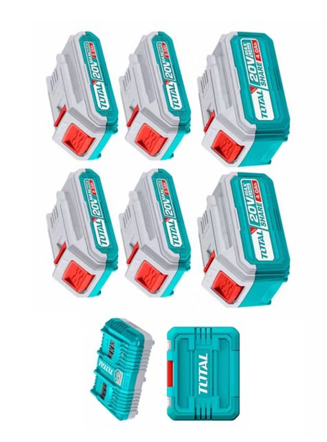 Kit Cargador Doble + 6 Baterias 20v Total Tosli230701-2