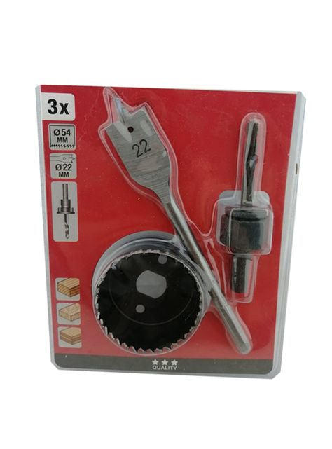 Broca Sierra Copa Instalación Cerradura 3 Pcs Kwb-1