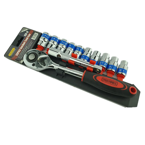 Set Juego Dados Chicharra 1/2 12 Piezas Steeltools-0