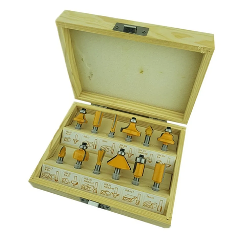 Set Juego De Fresas 12 Piezas 1/4 Tupi Router Tmk-1