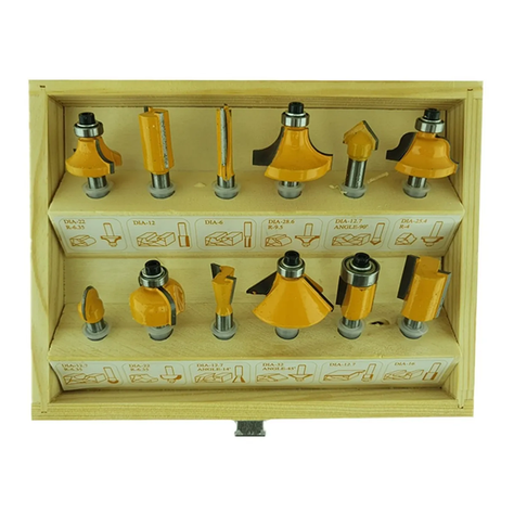 Set Juego De Fresas 12 Piezas 1/4 Tupi Router Tmk-2