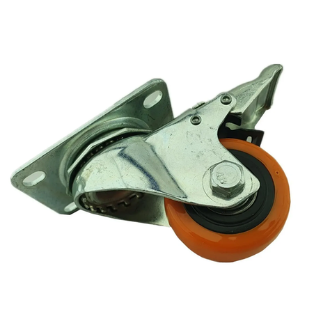 Rueda Naranja Con Freno Giratoria 2.5 Pulgadas-0