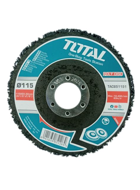 Disco Pulir Removedor Pintura Oxido 4 1/2 115mm Total-0