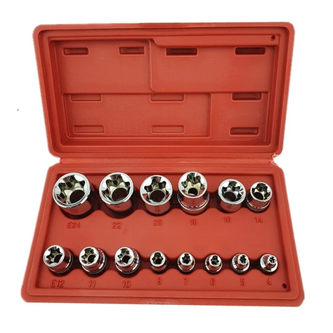 Kit Set Juego De Dados Torx Estrella Hembra 14 piezas-0