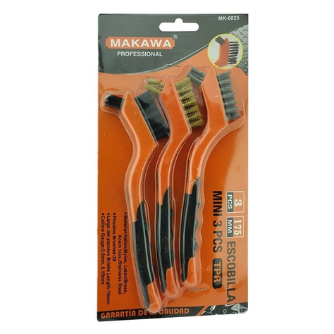 Juego De Mini Escobillas 175mm 3 Piezas Makawa Mk0825-1