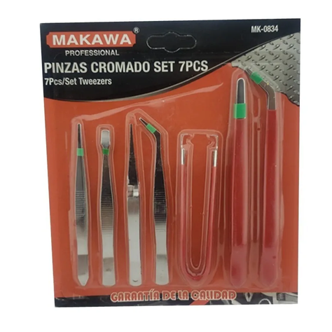 Set Kit Juego De Pinzas Cromado 7 Piezas Makawa Mk0834-0