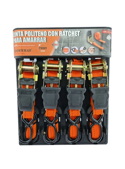 Set Eslinga Cinta Amarre Ratchet 1 Pulgx15 Ft Crow-0