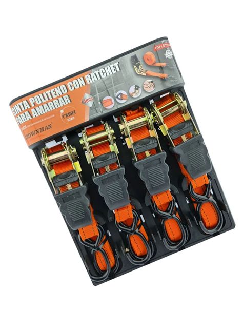 Set Eslinga Cinta Amarre Ratchet 1 Pulgx15 Ft Crow-1