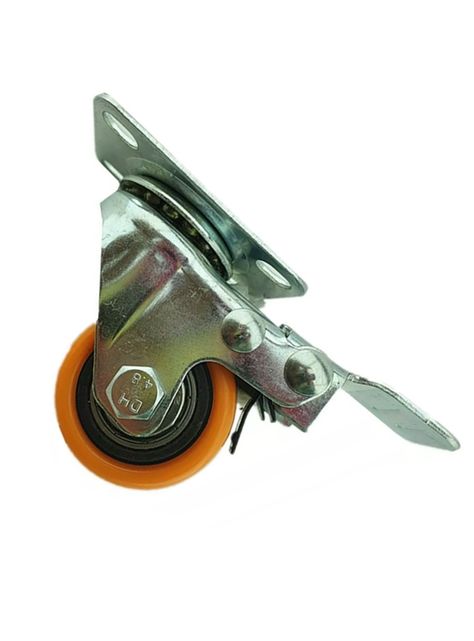 Rueda Naranja Giratoria Con Freno 1.5 Pulgadas-2