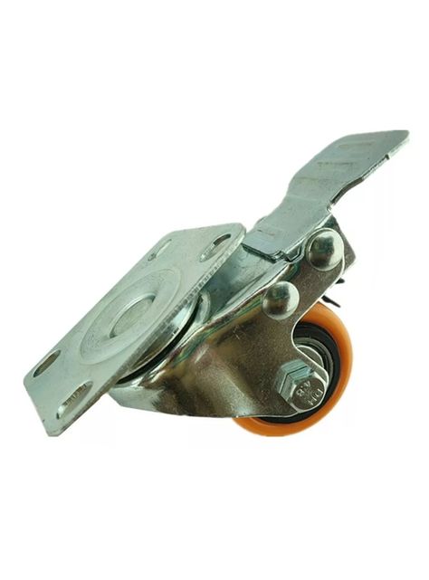 Rueda Naranja Giratoria Con Freno 1.5 Pulgadas-1