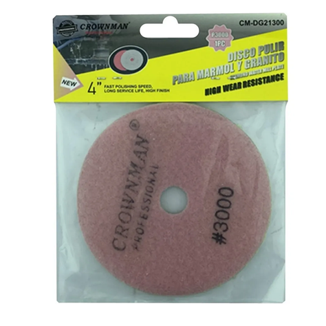 Disco Lija Para Pulir Marmol Granito 4 Pulg G: 3000 Crownman-0